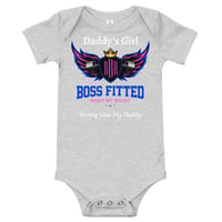 Image 4 of BOSSFITTED Pink and Blue Logo Baby Short Sleeve Tee