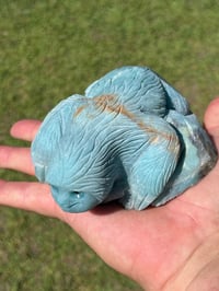 Image 13 of Sloth Carving - Blue Aragonite #2917