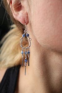 Image 3 of Mini Sterling Silver + Crystal Chandelier Earrings (1)