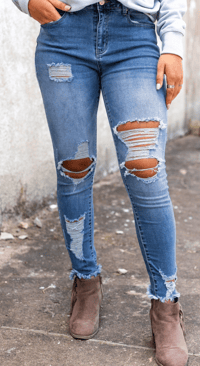 Image 1 of Now Look Here Distressed Jeans 