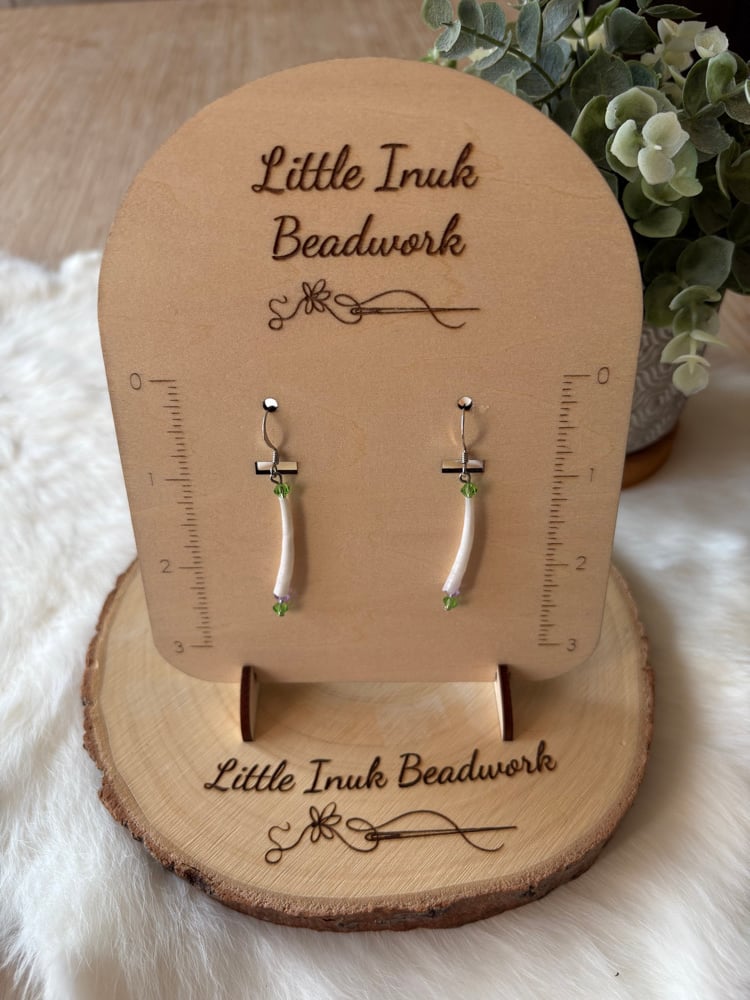 Image of Dentalium Earrings (Lilac)