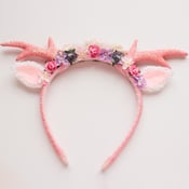 Image of Pink Floral Deer Headband