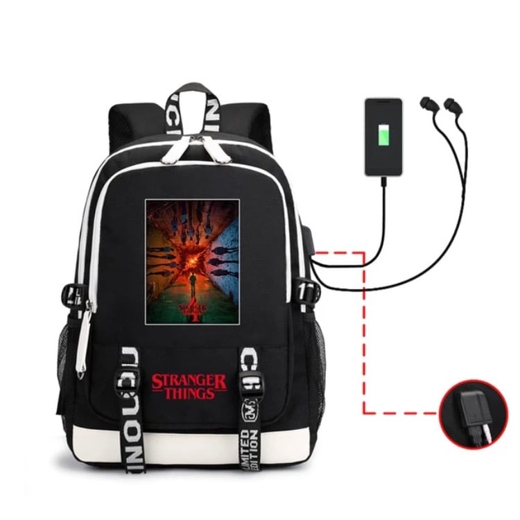 Image of Stranger Things “Together” luminous USB charge backpack