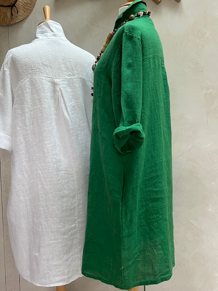 Image of Robe En Lin Daphné Vert 