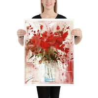 Image 5 of WATERCOLOR ART PRINT "Red Flowers"