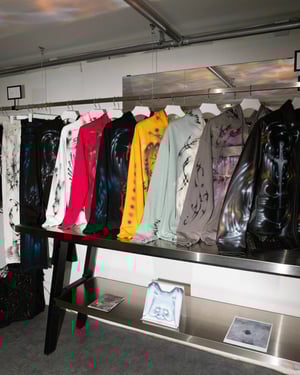 Image of COLD F33T - Polka Dot Zip-Up Hoodie (Mustard)