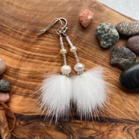 Image 1 of Mink Poofs with Fresh Water Pearls - Qunukamken Collection 