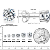 Image 7 of Moissanite Stud Earrings-GRA 925 Earrings (White Gold Plated & Yellow Gold Plated)