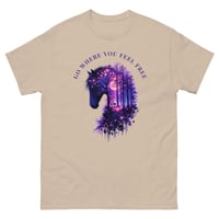 Image 5 of Go Where You Feel Free Horse Forest Unisex Classic Tee | Colorful Horse Graphic Shirt