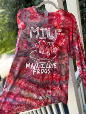 Image of XL MILF Man I Love Frogs Long Sleeve Tie Dye Shirt 3