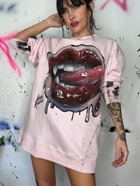 Image 4 of “BLOODTHIRSTY” CUSTOM PAINTED SWEATSHIRT SIZE XL