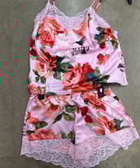 Image 3 of 2 Piece lace Satin set 