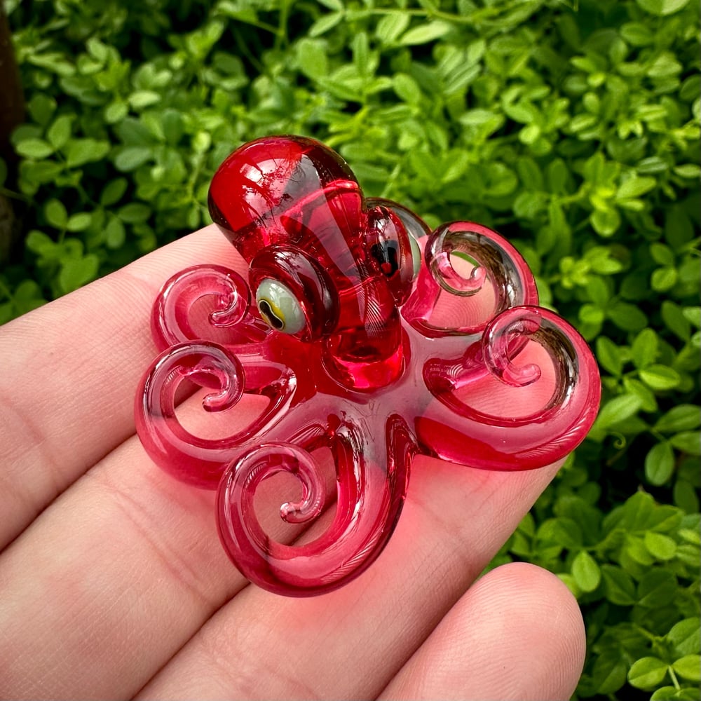 Image of Gold Ruby Octopus Pendant 