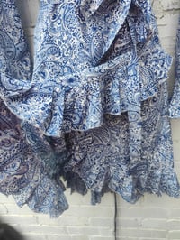 Image 5 of Wrap Dress- Henna Blue m-l