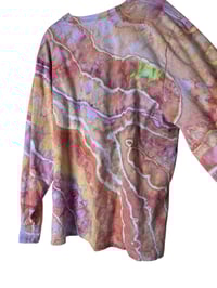 Image 8 of L Unisex Adult Soft Long Sleeve Tee in Warm Geode Ice Dye