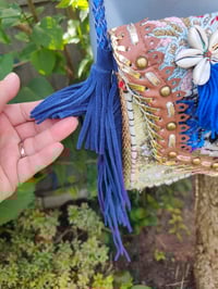 Image 4 of Chilean Bag -Blues fringes and strap