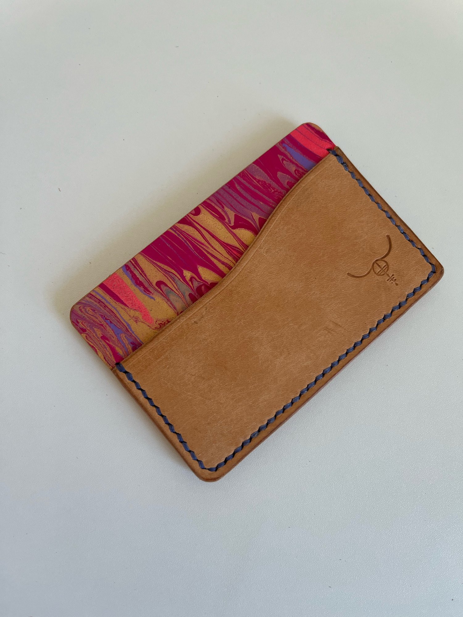 Image of Natural Pueblo/Pink Marbled Horizontal Cardholder 