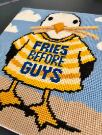 Image 2 of ‘Fries before guys’ needlepoint kit 