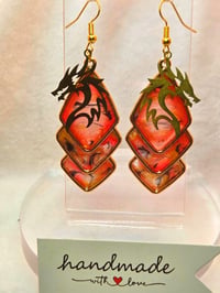 Image 2 of Handcrafted Resin Dragon Head Earrings 