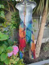 Image 6 of Mykonos tie dye jewelled jumpsuit - Rainbow