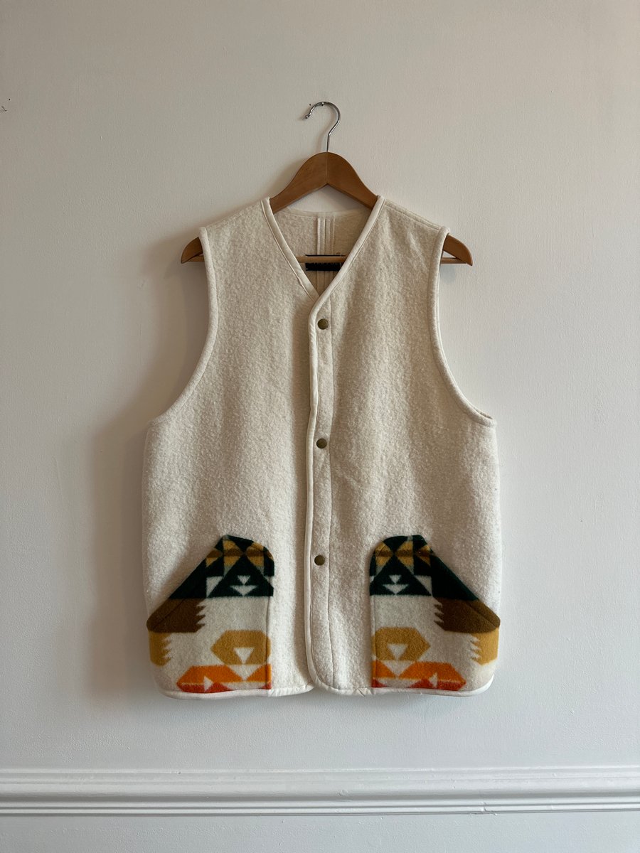 Unisex Wool blanket vest Medium wild folk