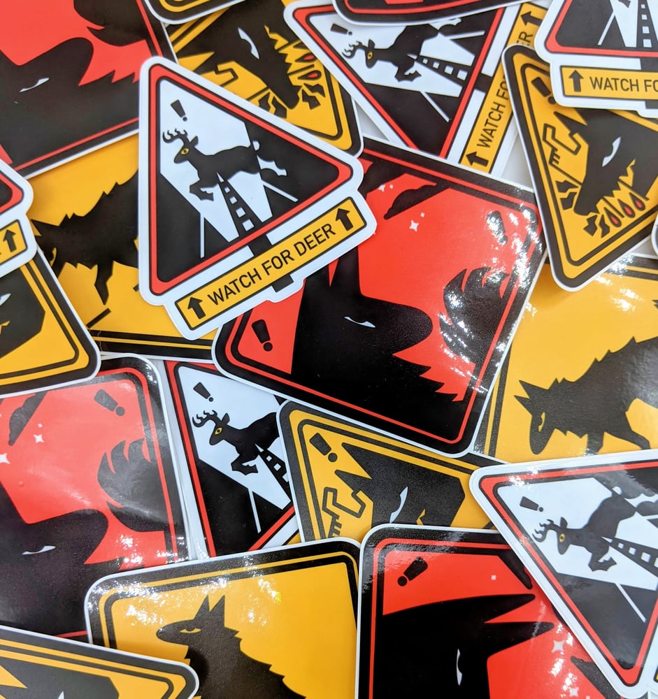 Image of Creature Road Signs Sticker Set