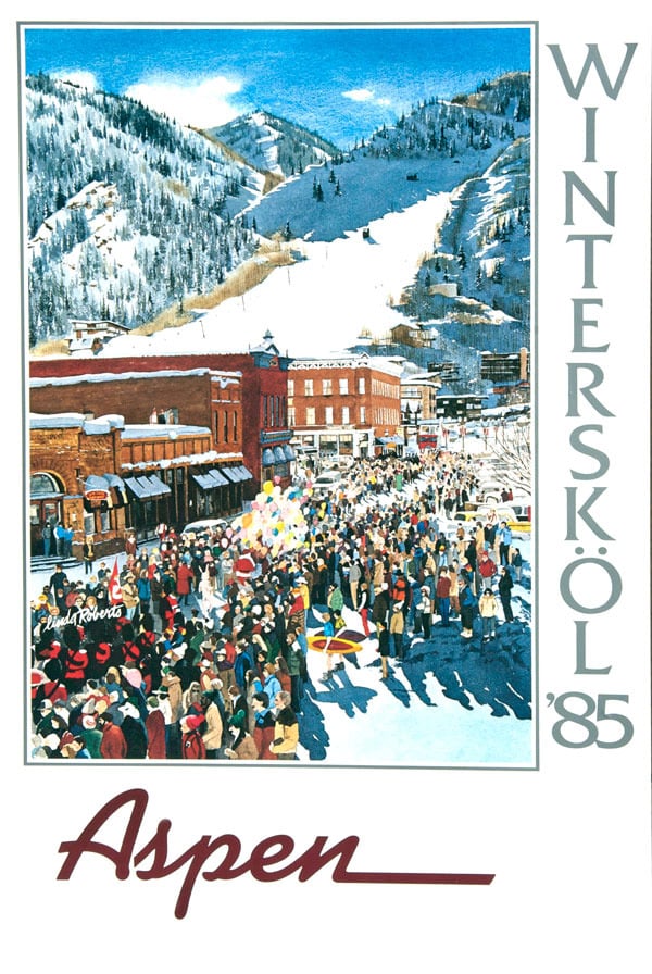 Image of 1985 Aspen Winterskol Vintage Poster
