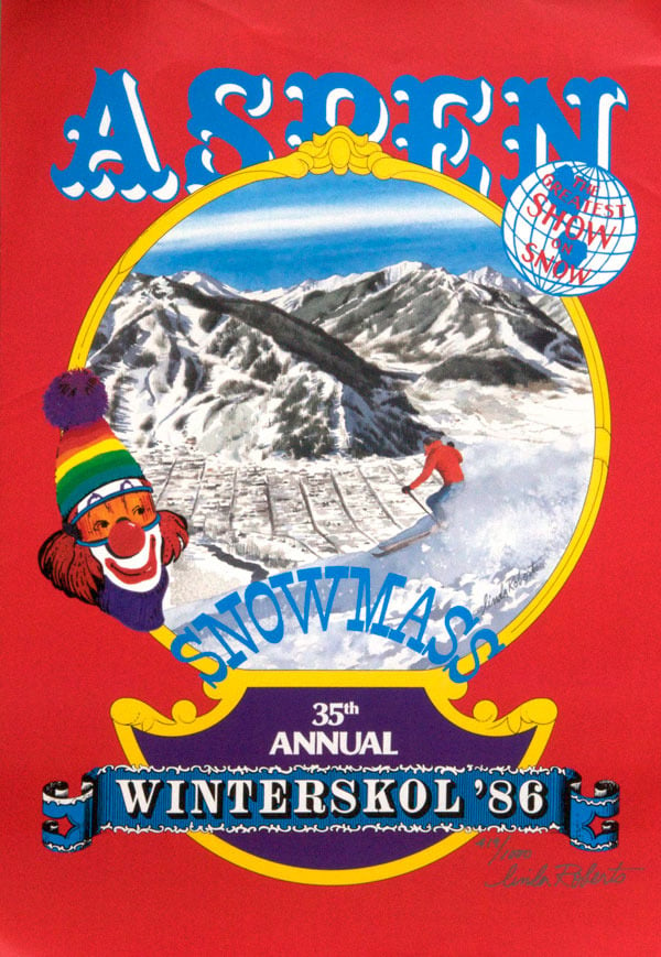 Image of 1986 Aspen Winterskol Vintage Ski Poster
