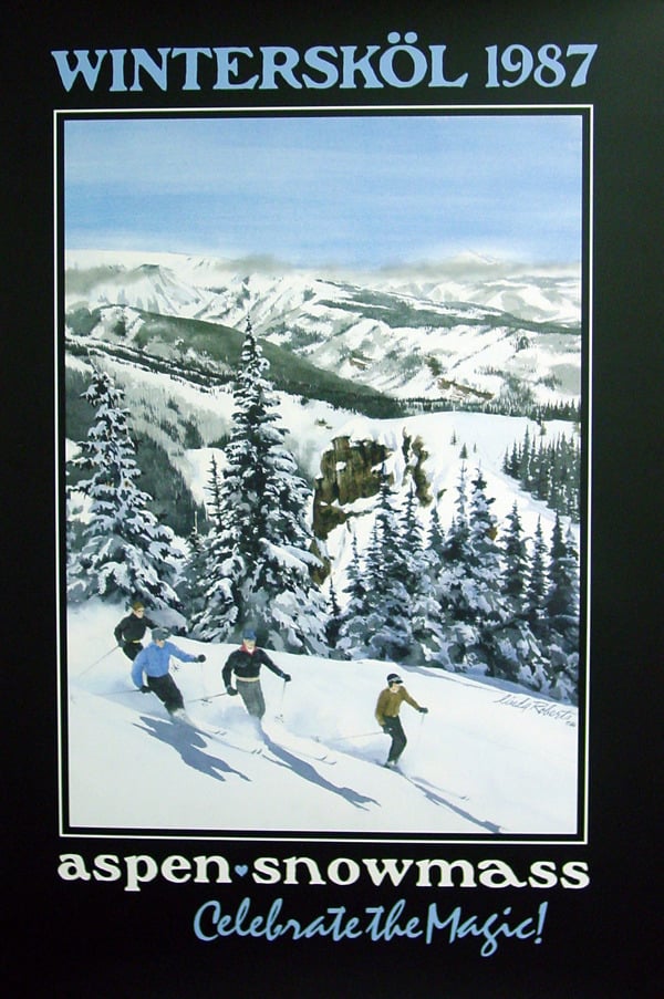 Image of 1987 Aspen Snowmass Winterskol Vintage Poster