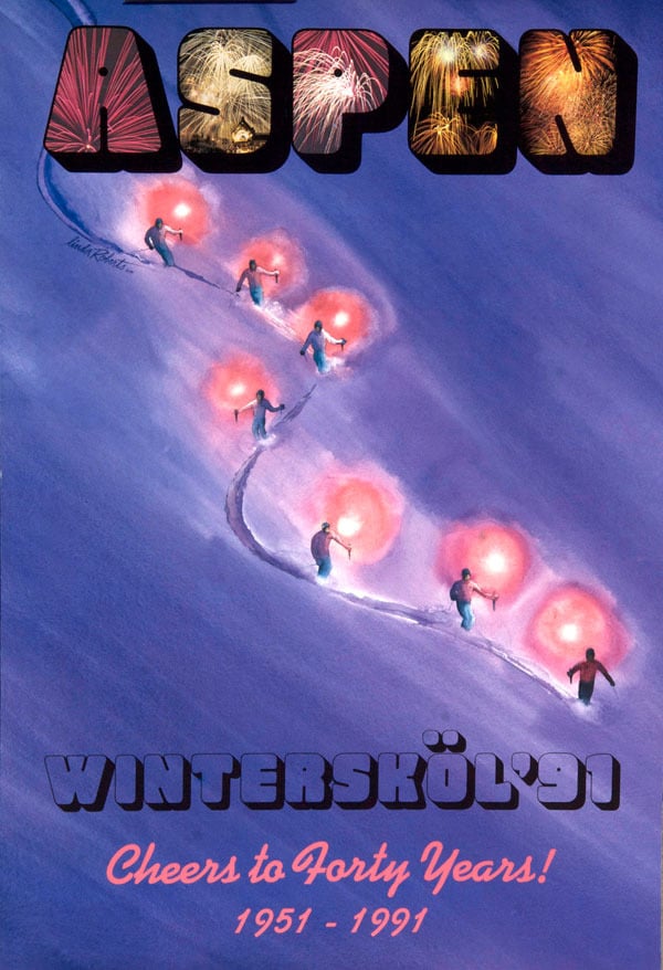 Image of 1991 Aspen Winterskol Vintage Poster