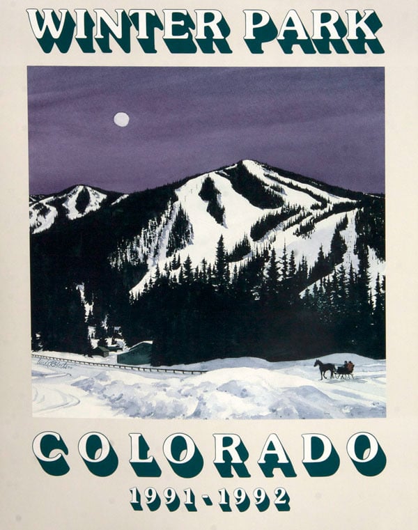 Image of 1991-1992 Winter Park "Moon Shadows" Poster