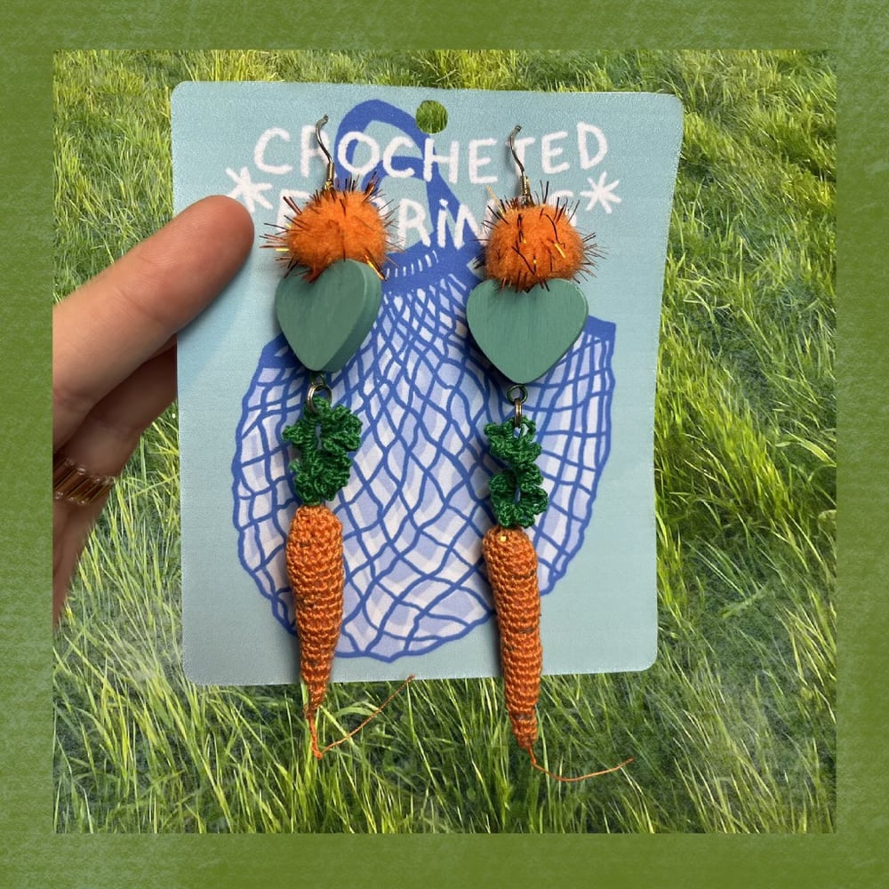 Image of CARROTS crocheted earrings