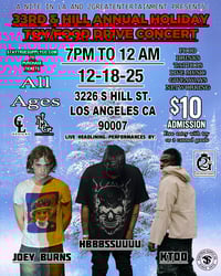 33rd & Hill annual holiday toy/food drive concert