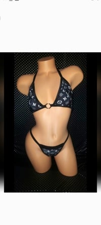 Image 1 of LOGO Thong Bikini 4 Prints