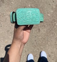Image 2 of ALL TURQUOISE LEATHER BELT