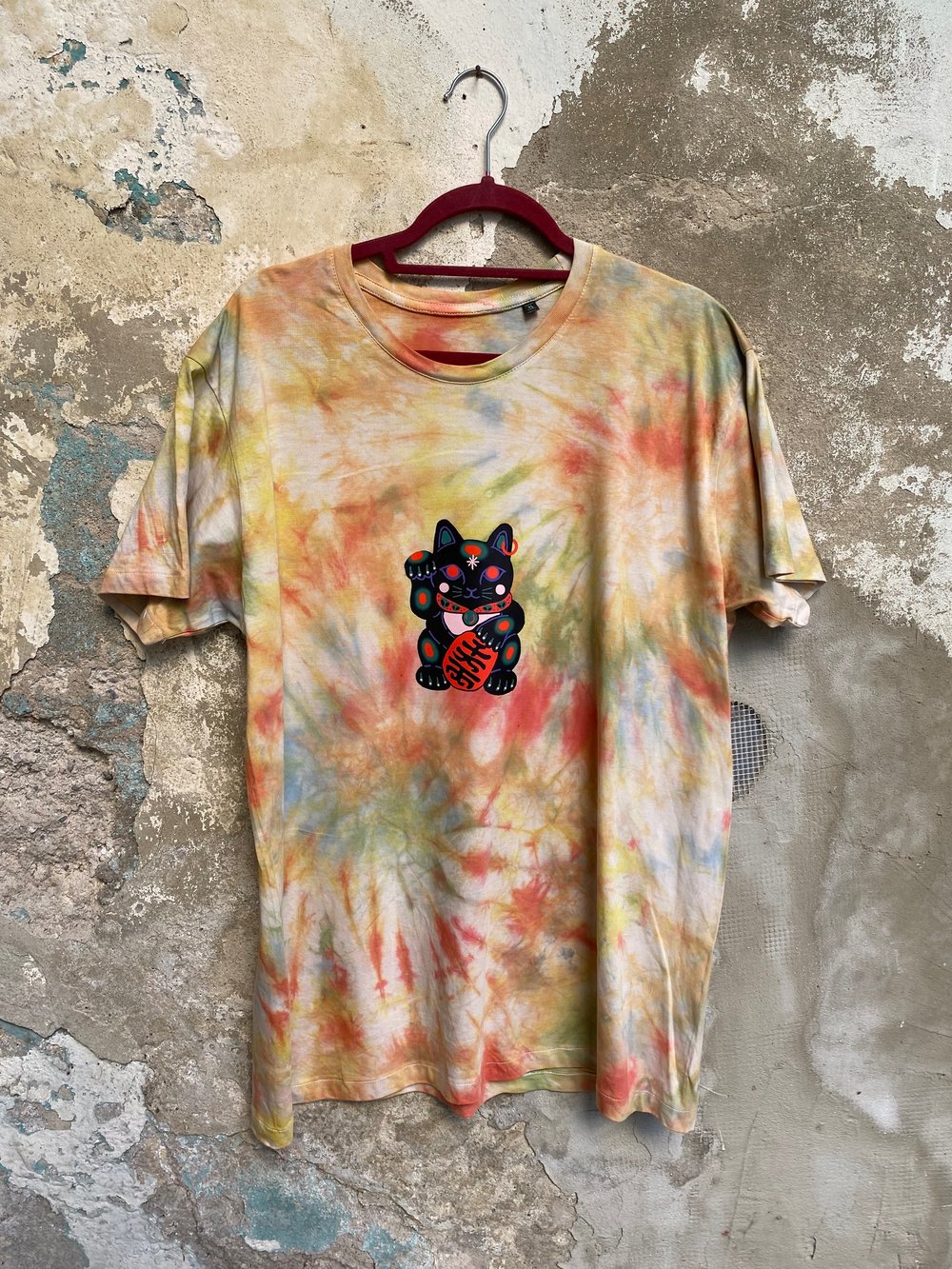 Black Cat tie-dye shirt 02