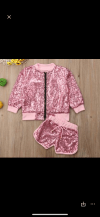 Image 1 of Pink Sparkle Shorts Set
