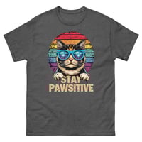 Image 10 of Stay Pawsitive Cat Shirt – Funny Retro Cat Graphic Unisex T-Shirt | Cute Positive Cat Lover Tee