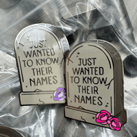 Image 2 of Kpop Fan Last Words Tombstone Enamel Pin | PREORDER