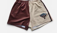  Brown & Tan Bull Head Footy Shorts