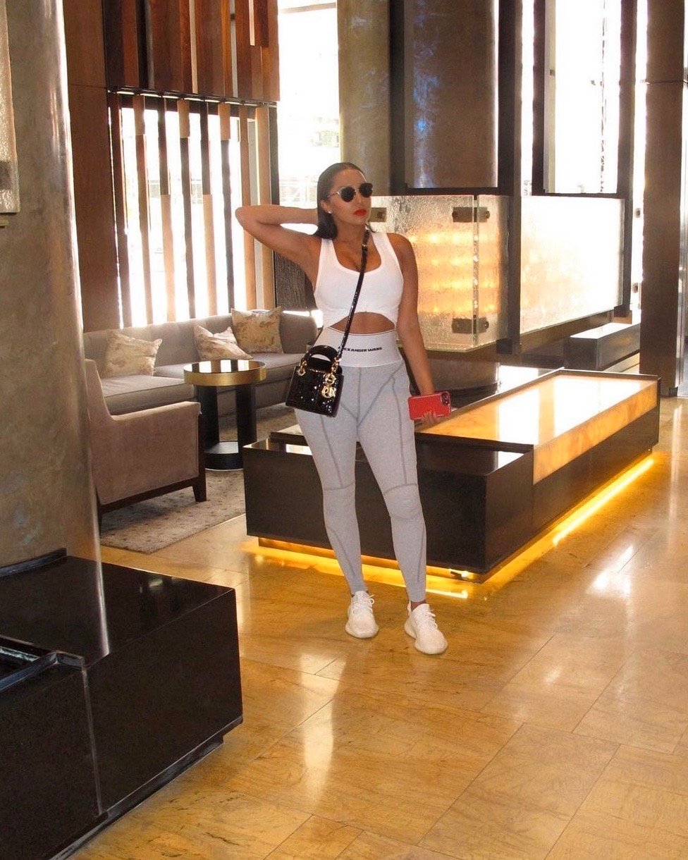 Image of ALEXANDER WANG GREY RIBBED LEGGINGS (MEDIUM)