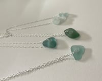 Image 1 of Pretty Blue Sea Glass Necklace 