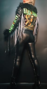 Image 3 of ALICE COOPER FRANKENSTEIN FAUX FUR BIKER JACKET 