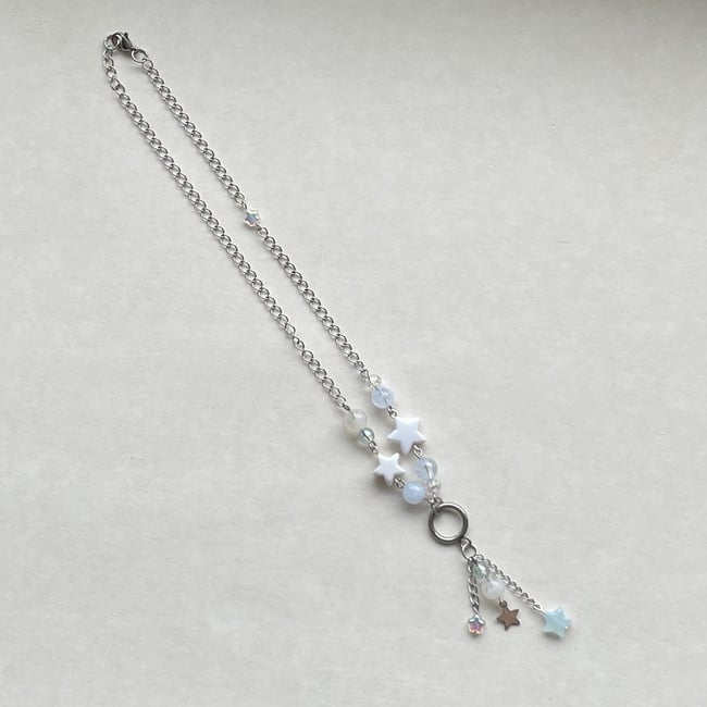 shooting star bead and chain necklace