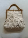 70s raffia and bamboo handbag