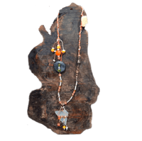 Image 5 of Copper wrapped white glass necklace Copy