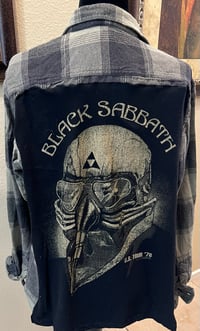Vintage Green/Gray Flannel Shirt Black Sabbath