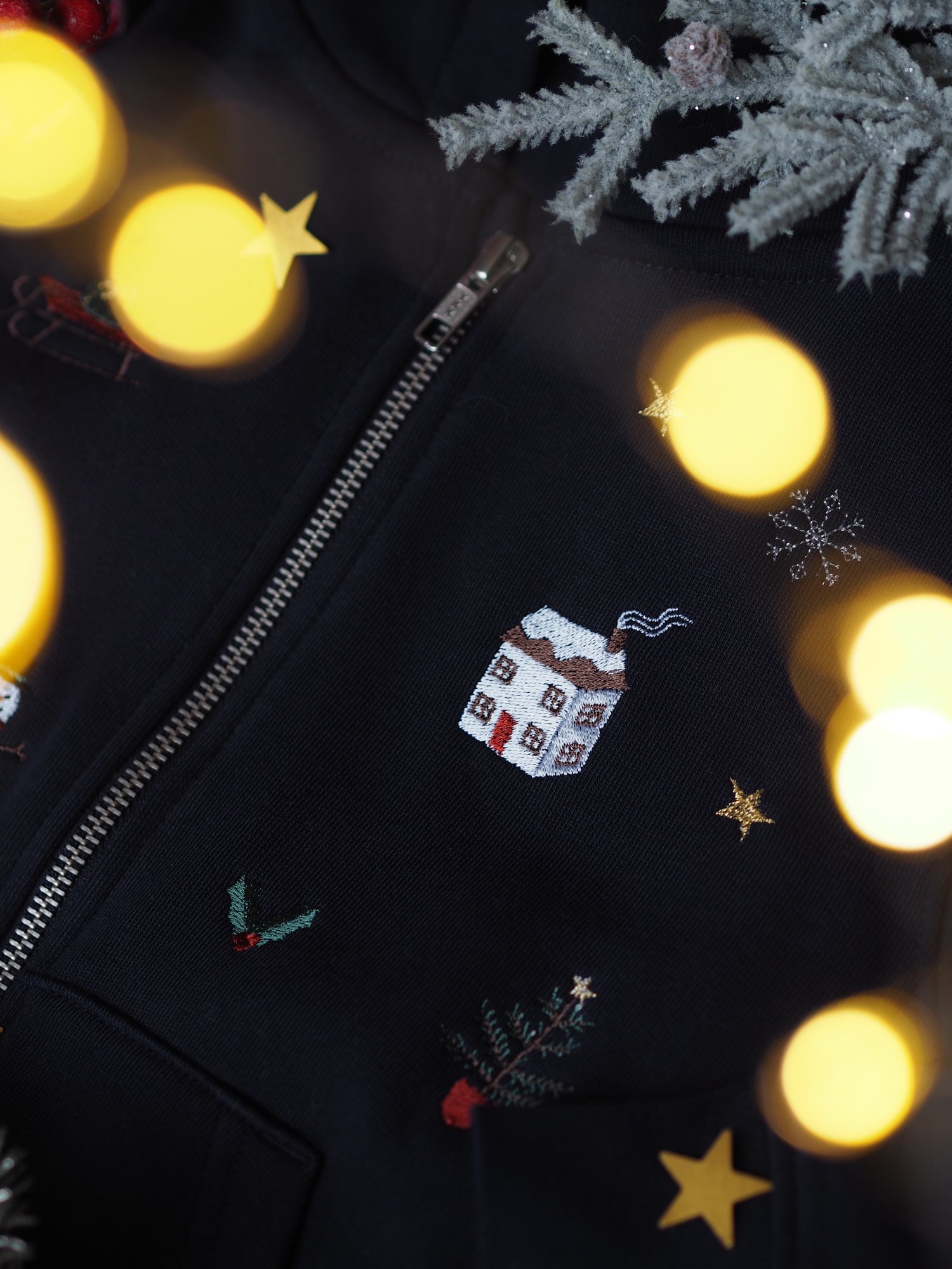Image of Christmas Sprinkles - Navy zipped hoody