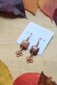 Image 5 of Fossilized Coral Copper Earrings