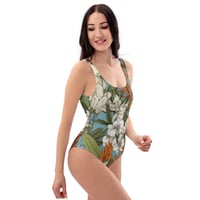 Image 4 of Colorful Botanical Plants Art Nouveau One-Piece Swimsuit